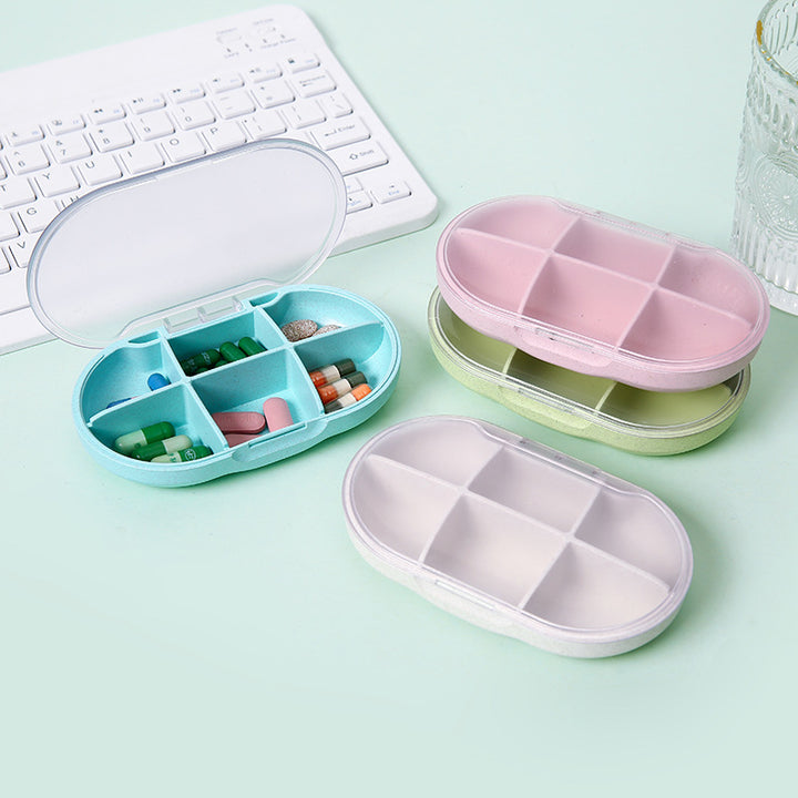 Compact 6-Panel Vitamin Storage Box for Travel
