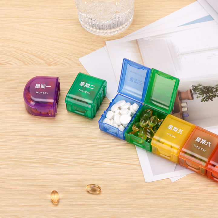 Pill Organizer Weekly - 7 Day Detachable Pill Box | Pines