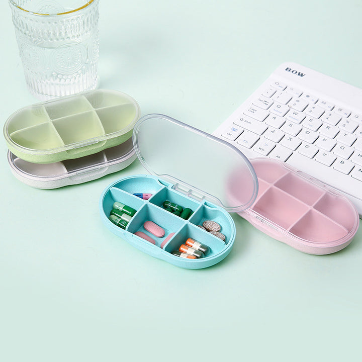 Compact 6-Panel Vitamin Storage Box for Travel