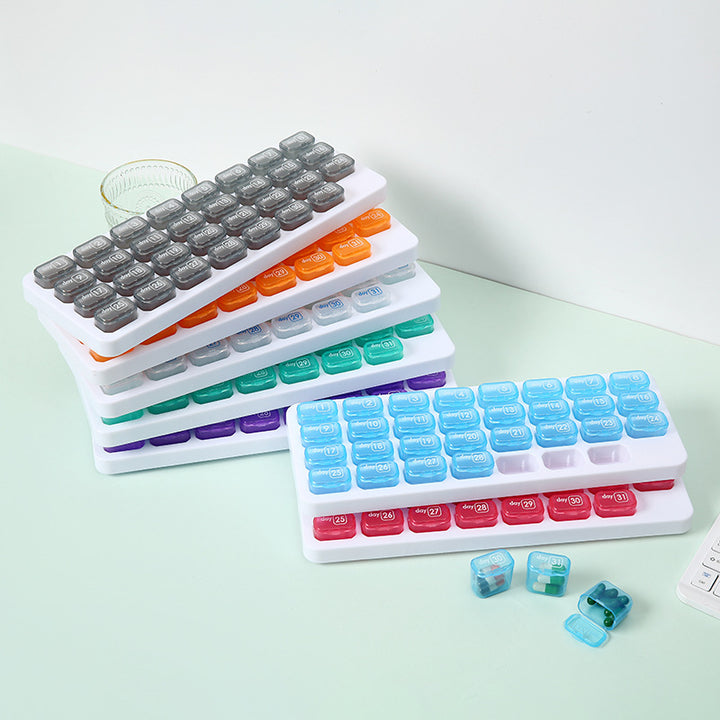 Custom Pill Boxes Wholesale - Monthly | Clear | Food-Grade - Pines
