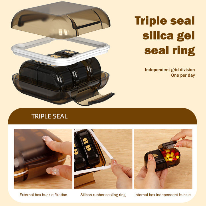 Mini Pill Box for Morning & Night - Safe & Convenient - Pines
