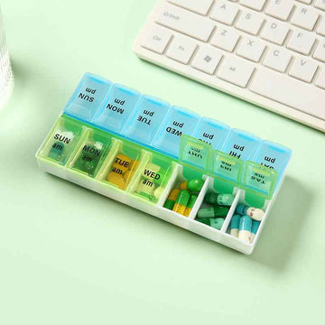 Pill Box with Compartments - Am Pm | Rounded Corners - Pines