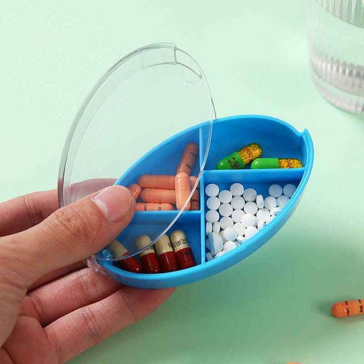 4 Compartments Pill Box - Twist-Open | Compact - Pines