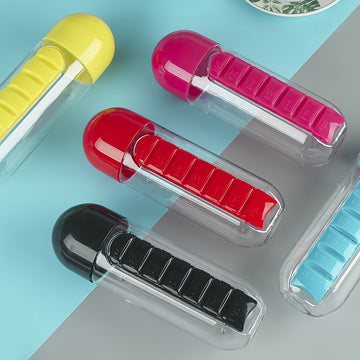 Water Bottle Weekly Pill Box