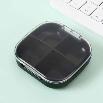 Compact Travel Pill Box – 4-Grid | Portable - Pines