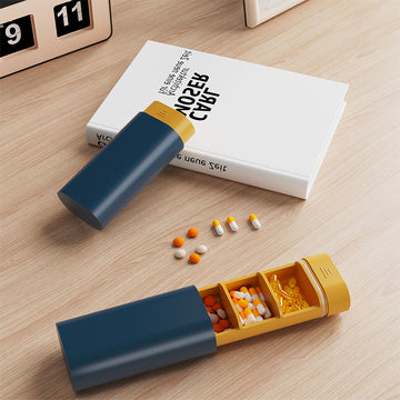 Sliding 3-Compartment Pill Organizer – Travel Case | PINES