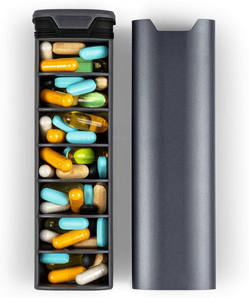 Custom 7 Day Aluminum Pill Box – Large Weekly Vitamin Organizer | PINES