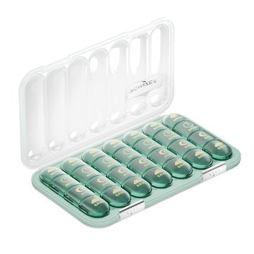 Pill Organizer Green - 28 Compartment