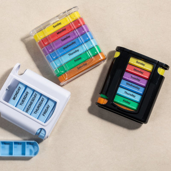 Weekly Pill Box – 28-Compartment Drawer Organizer | Pines