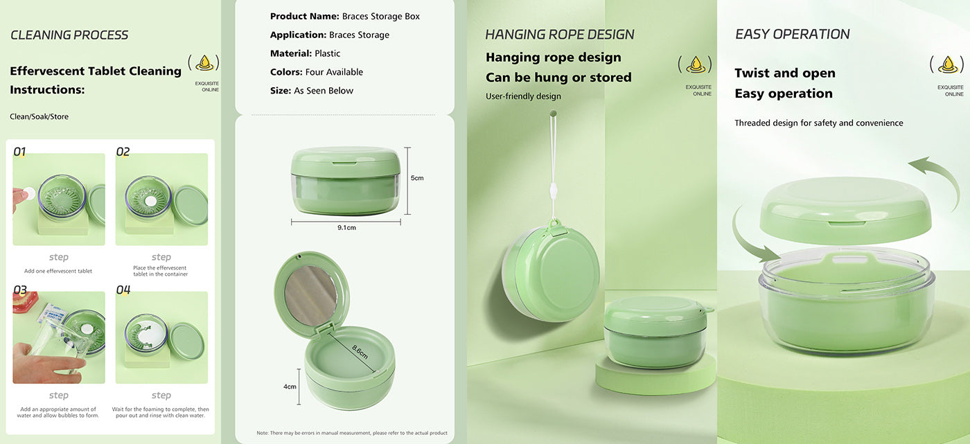 Compact Retainer Case - Mirror | Draining Tray - Pines