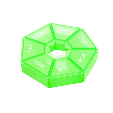 Compact Weekly Pill Box Green