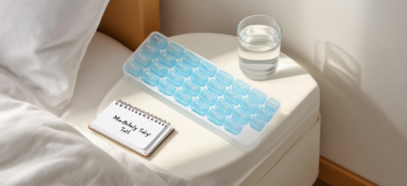 Custom Pill Boxes Wholesale - Monthly | Clear | Food-Grade - Pines