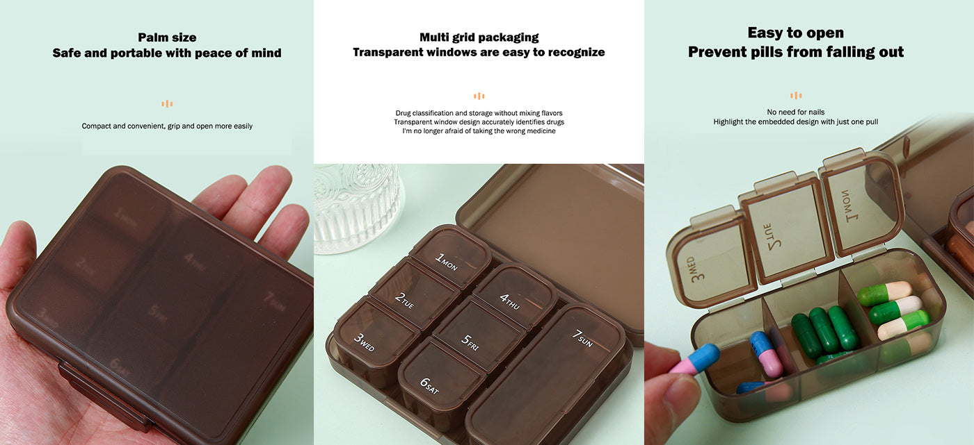 Portable Pill Organizer - 7-Compartment |  PP - Pines