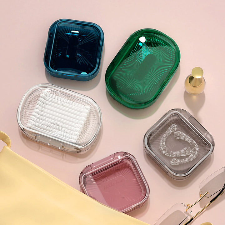 Custom Transparent Plastic Pill Box for Dentures & Retainers