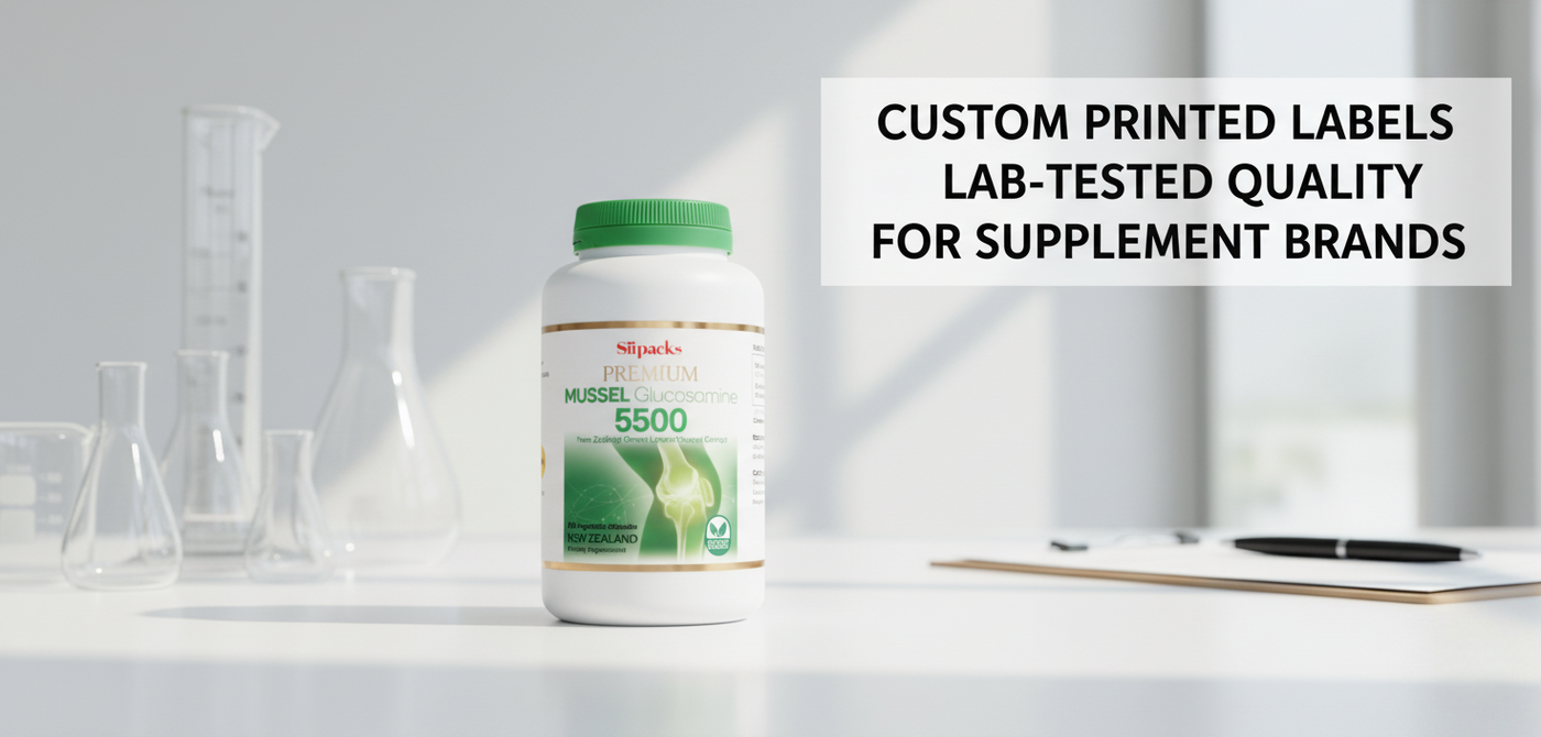 Dietary Supplement Bottle Label Printing - Custom - PINES