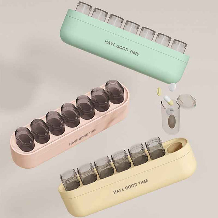 Mini 7-Day Pill Organizer | Portable Medicine Box with Custom Logo