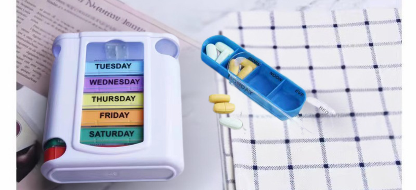 Weekly Pill Box – 28-Compartment Drawer Organizer | Pines