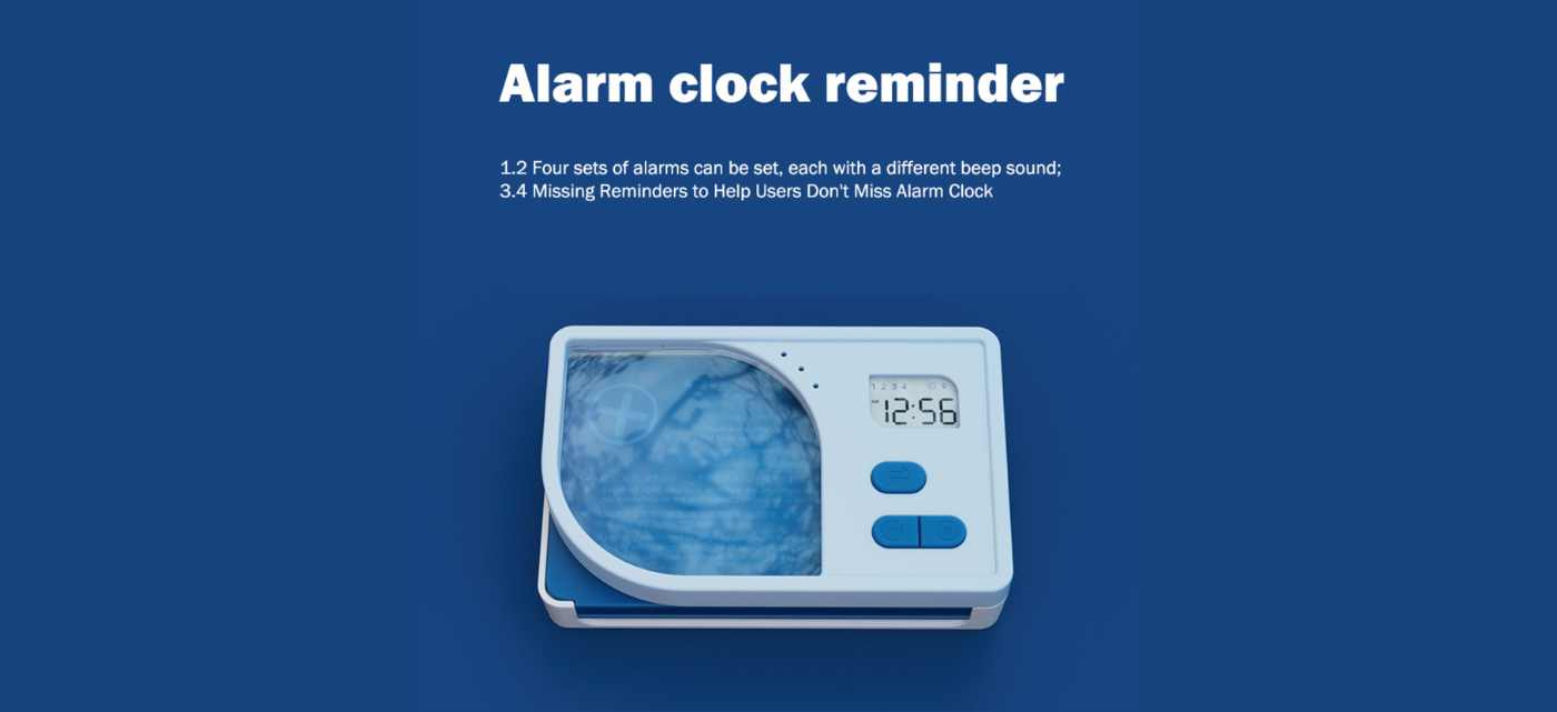 Electronic Pill Box - Magnifier | 4 compartments - Pines