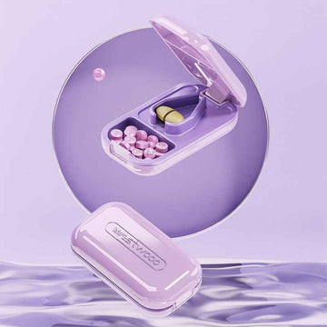 2-in-1 Pill Cutter with Storage – BPA-Free Portable Splitter | PINES