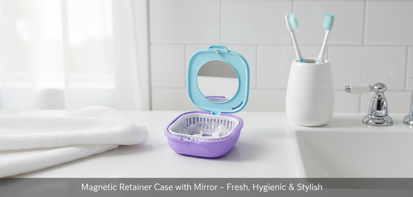 Retainer Case with Mirror – Bulk | Draining | Magnetic - Pines