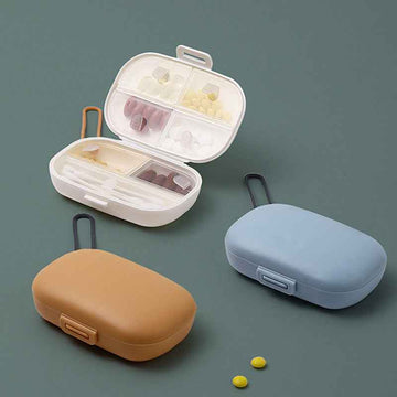 7-Compartment Portable Pill Organizer with Divider – Travel Mini Medicine Case