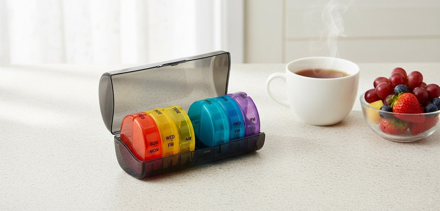 Pill Box Weekly AM PM – Food-Grade PP – Pines