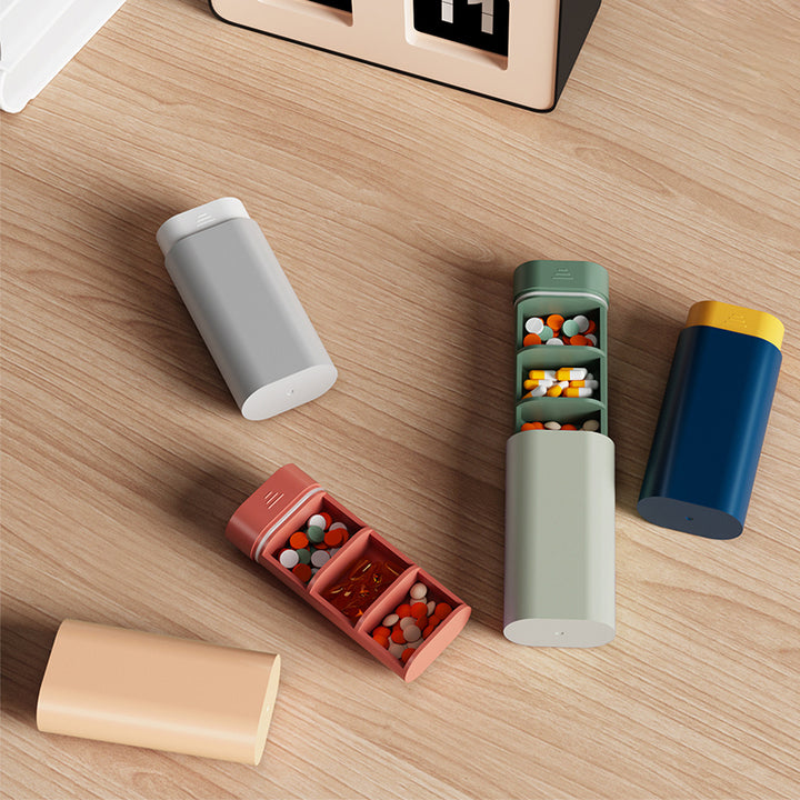 Sliding 3-Compartment Pill Organizer – Travel Case | PINES