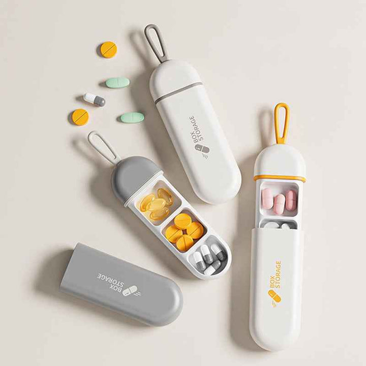 Capsule Shape Portable Pill Organizer–Vitamin Travel Storage Case|PINES