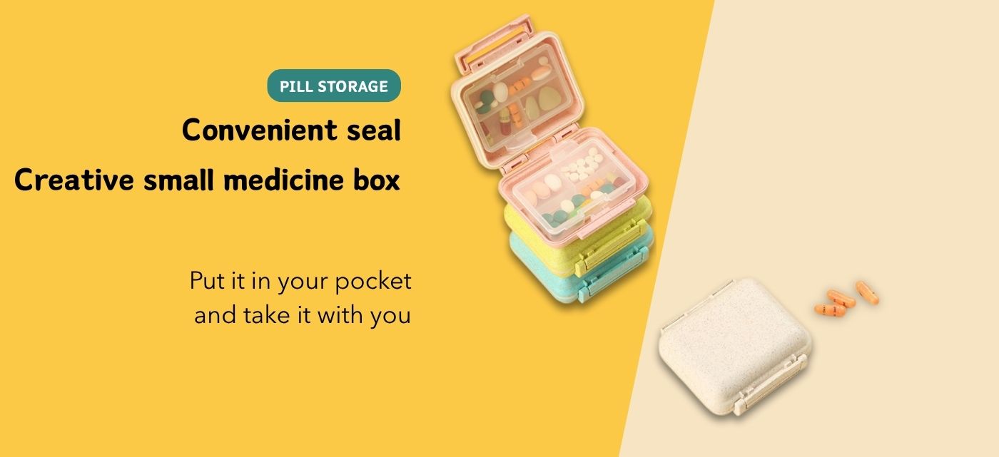 Colorful Travel Pill Box Organizer Small Daily Pill Storage Case