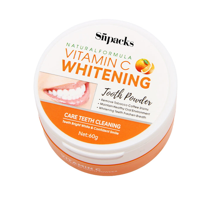 Vitamin C Whitening Tooth Powder with Custom Supplement Sticker Label