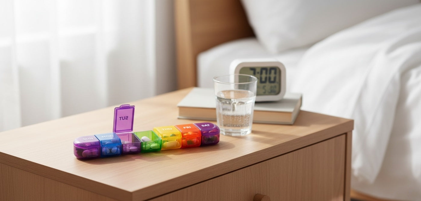 Pill Organizer Weekly - 7 Day Detachable Pill Box | Pines