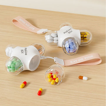 Portable Mini Pill Organizer with Lanyard – Airtight Travel Vitamin Case | PINES