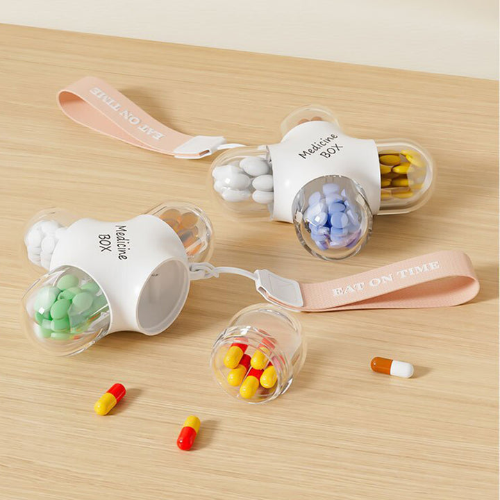 Portable Mini Pill Organizer with Lanyard – Airtight Travel Vitamin Case | PINES