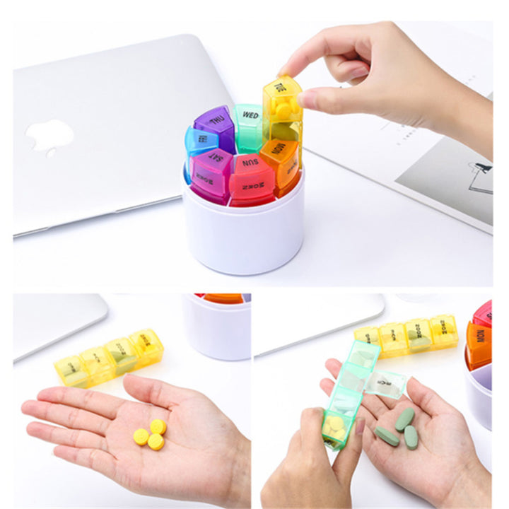 7 Day Pill Box Organizer Large Capacity Portable Pill Case for Vitamins and Supplements