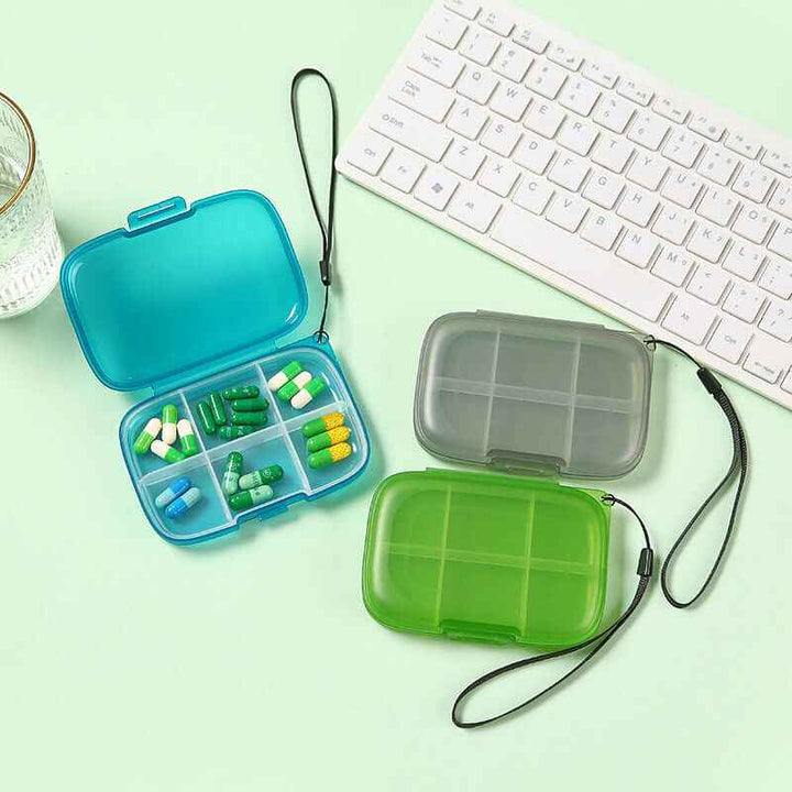 Pill Box Organizer - 6 Compartments | Portable - Pines