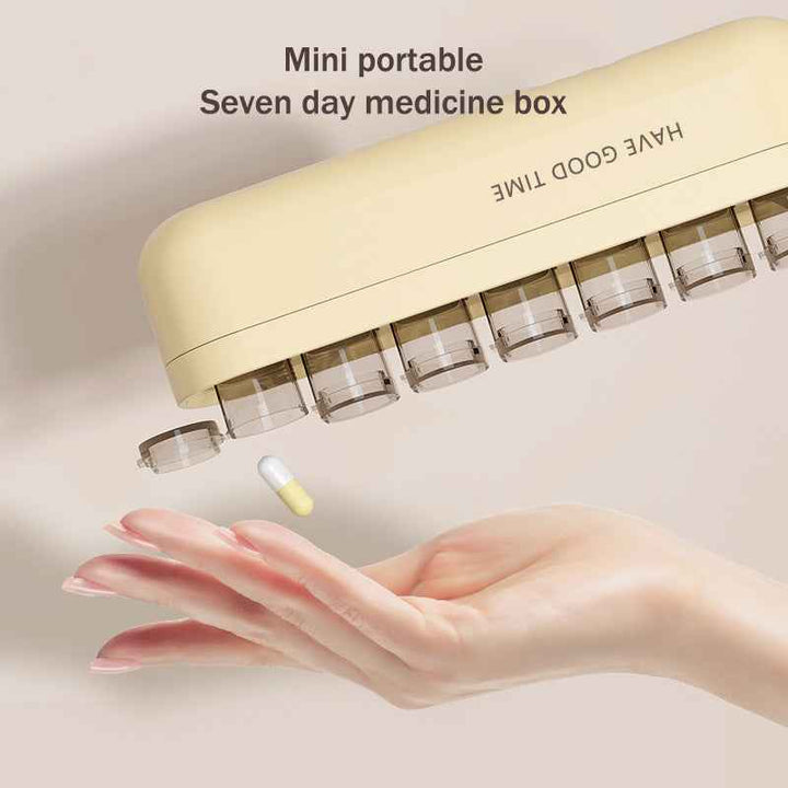 Mini 7-Day Pill Organizer | Portable Medicine Box with Custom Logo