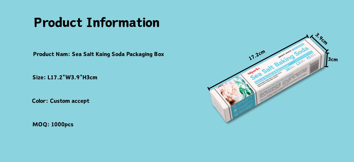 Sea Salt Baking Soda Packaging Box Custom Printed Toothpaste Box
