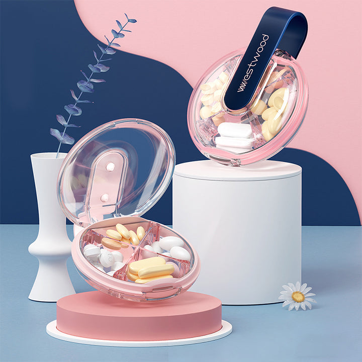 4-Compartment Pill Organizer – Portable Travel Case | PINES