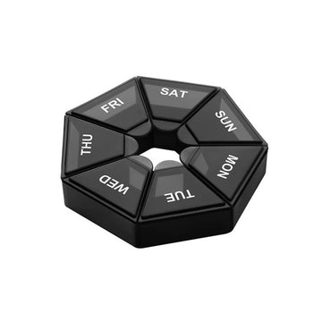 Compact Weekly Pill Box Black