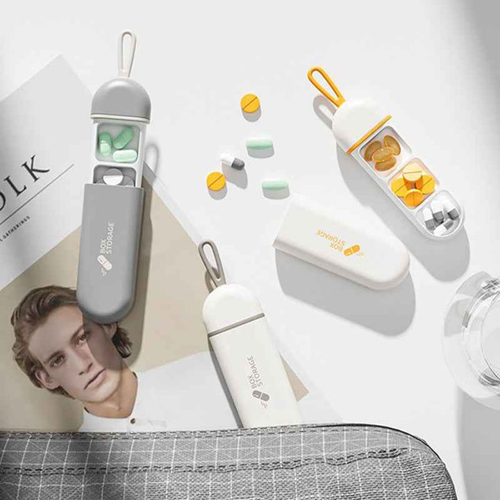 Capsule Shape Portable Pill Organizer–Vitamin Travel Storage Case|PINES
