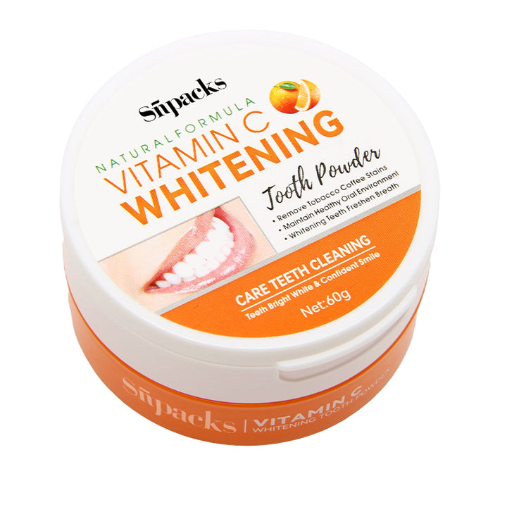Vitamin C Whitening Tooth Powder with Custom Supplement Sticker Label