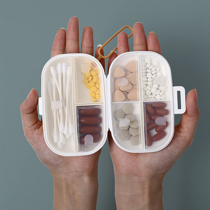 7-Compartment Portable Pill Organizer with Divider – Travel Mini Medicine Case