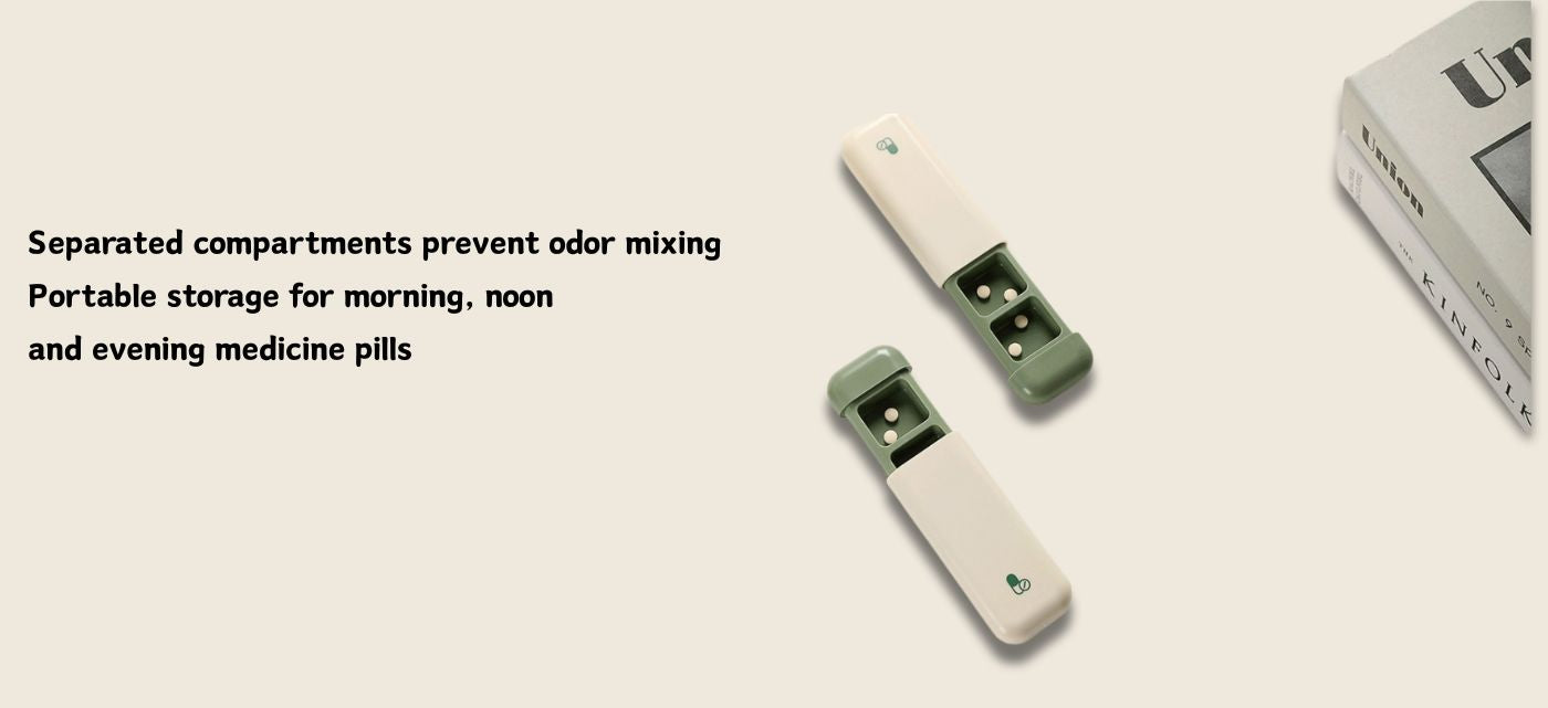 Portable Pill Box Food Grade Travel Pill Organizer for Morning Noon and Night