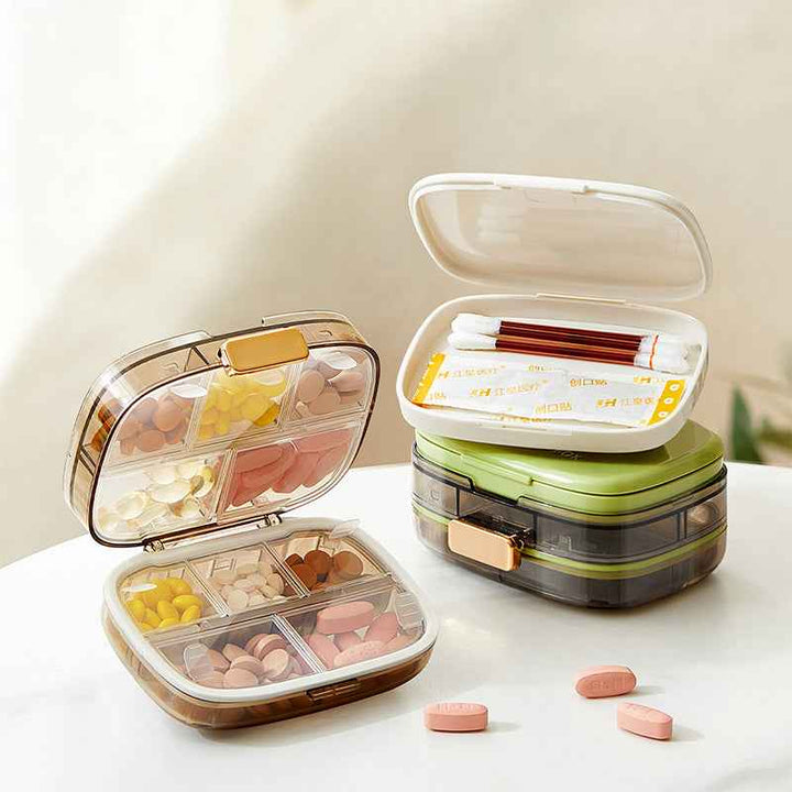 10 Compartment Weekly Pill Organizer Waterproof Storage Box | PINES