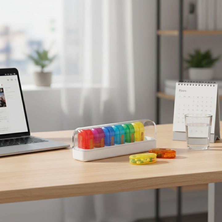 Weekly Pill Organizer AM PM - Large Medicine Box | Pines