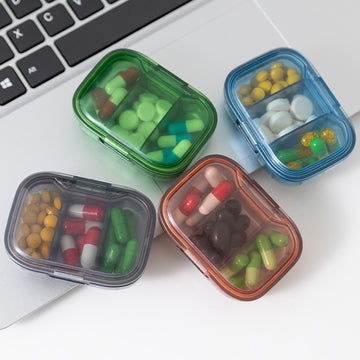Mini 3-Compartment Pill Organizer – Portable Weekly Travel Case | PINES