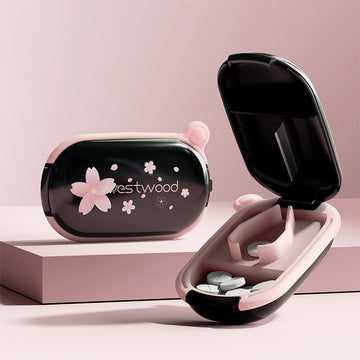 Sakura 2-in-1 Pill Cutter & Organizer – Precision Divider for Daily Medication | PINES