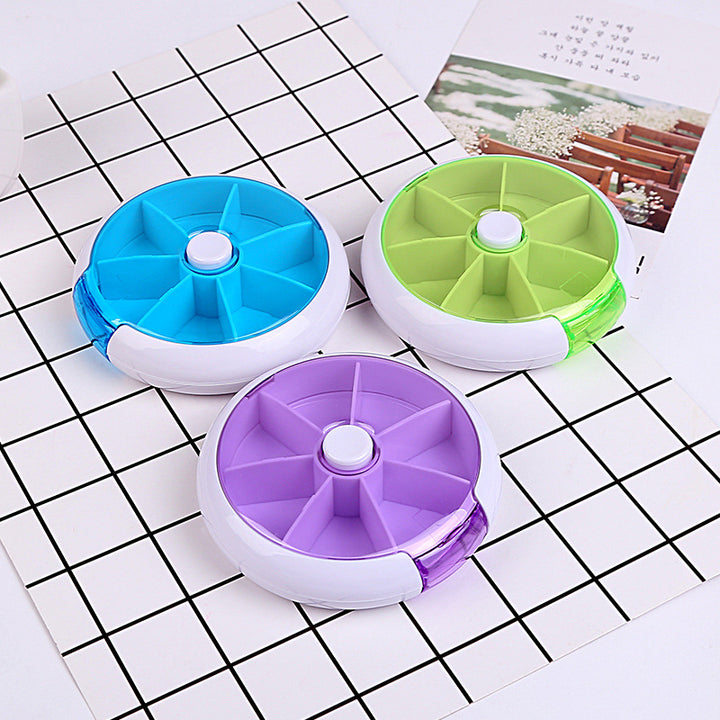 Fruit Round Pill Box - 7-Compartment Weekly Organizer - Pines