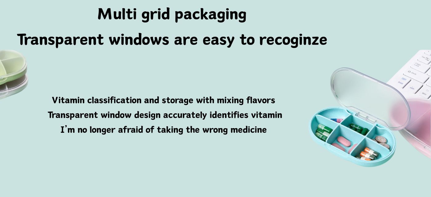 Compact 6-Panel Vitamin Storage Box for Travel