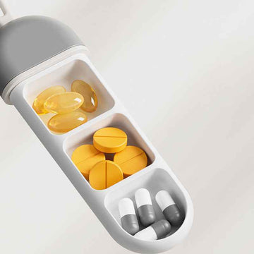 Capsule Shape Portable Pill Organizer–Vitamin Travel Storage Case|PINES